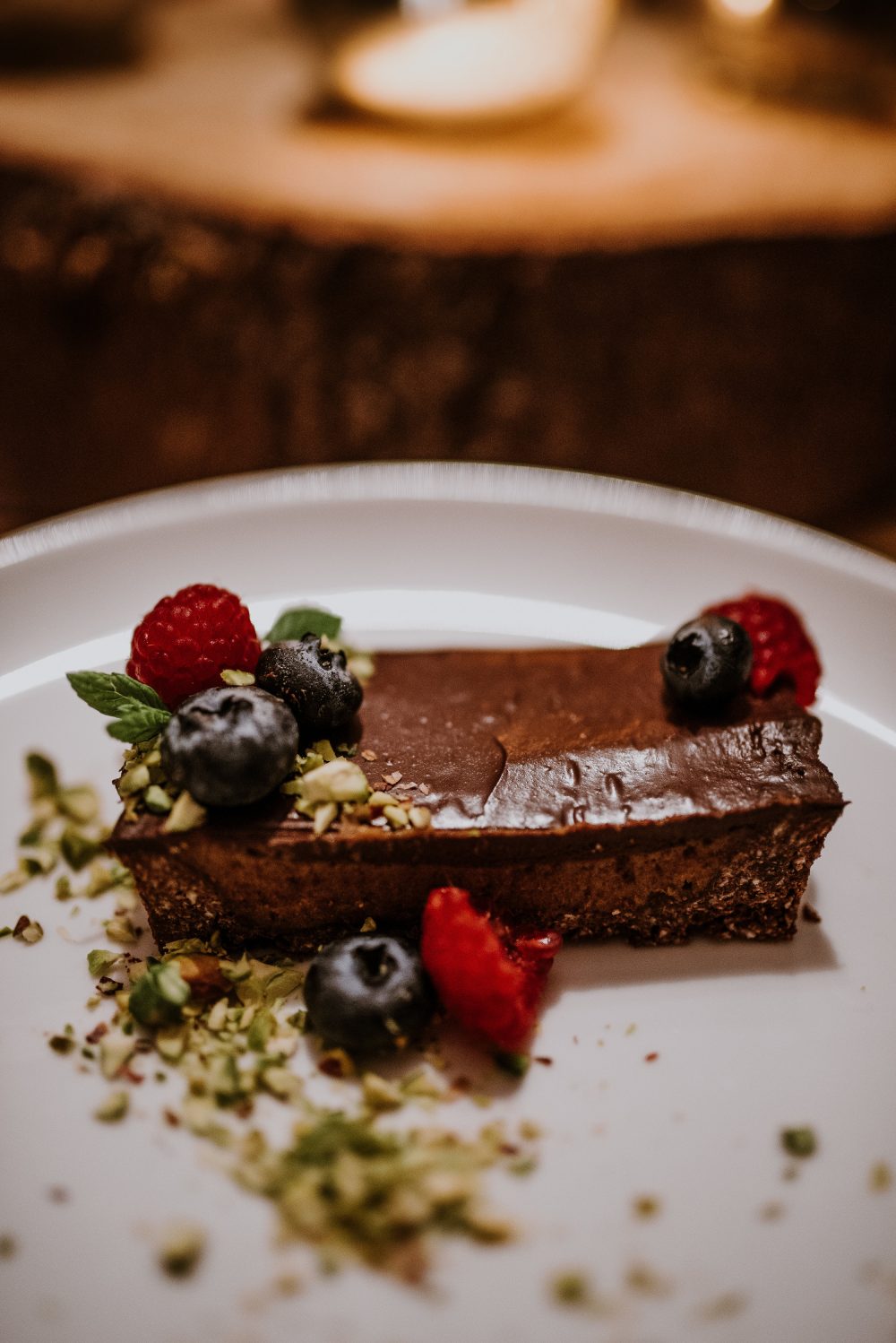 Chocolate and berry tart